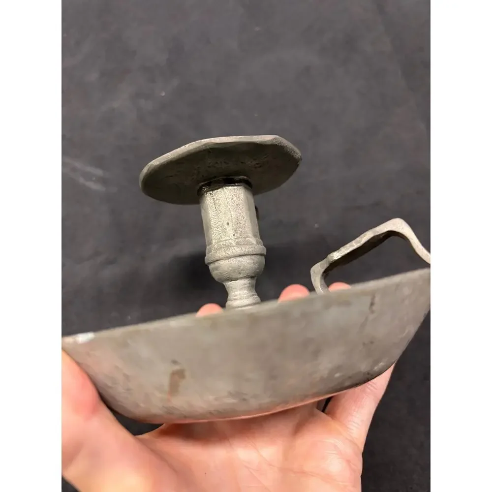 Tane Mexico Pewter Chamberstick Candle Holder Hand Hammered Vintage Estano 96